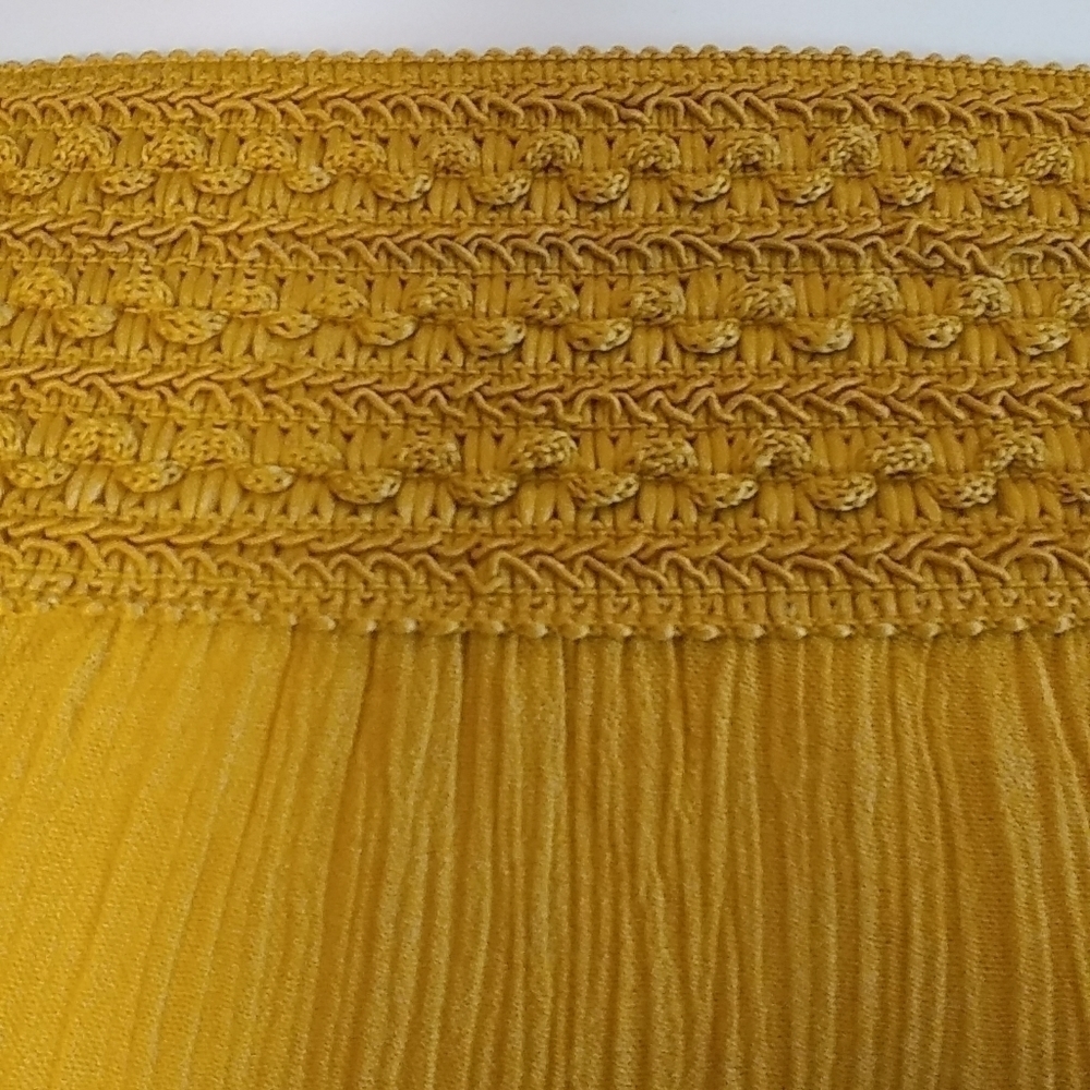 Purple Snow Mustard Yellow Spaghetti Strap Off Shoulder Mini Dress Blouse Size S - Picture 6 of 15